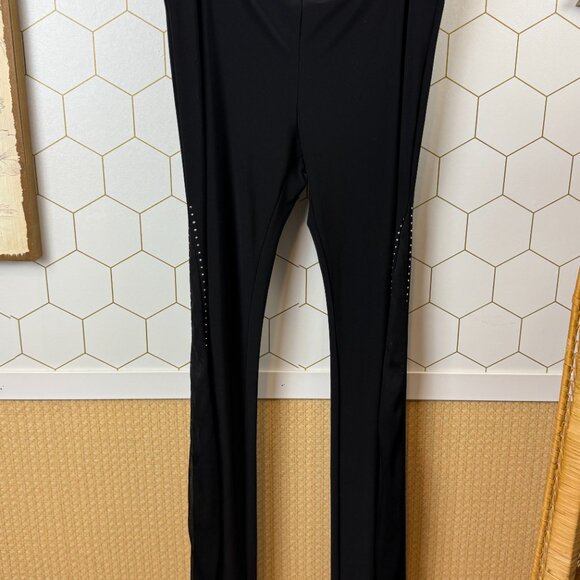 Black Two-Piece Dressy Set with Embellished Flare Leg Detail - Size - Large - Picture 10 of 10